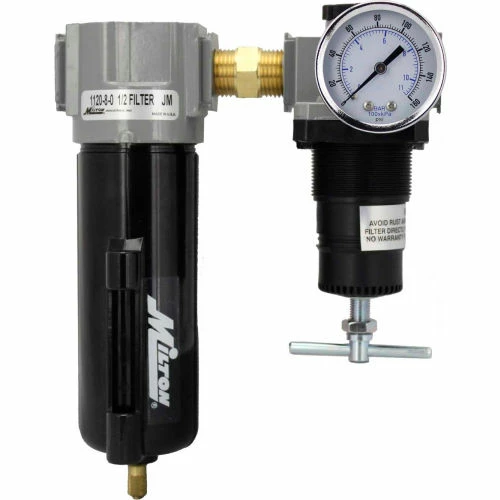 Milton 1108 Deluxe Filter/Regulator Metal Bowl 1/2" NPT 250 PSI 40 Micron 1 Milton 1108 Deluxe Filter/Regulator Metal Bowl 1/2" NPT 250 PSI 40 Micron