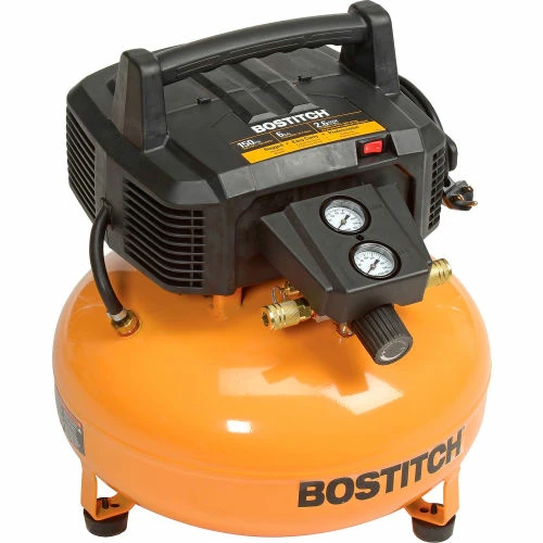 Bostitch BTFP02012, PortableElectirc Air Compressor , 0.8 HP, 6 Gallon, Pancake, 2.6 CFM 1 Bostitch BTFP02012, PortableElectirc Air Compressor , 0.8 HP, 6 Gallon, Pancake, 2.6 CFM