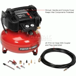 Porter Cable® C2002-WK, Portable Electric Air Compressor, 0.8 HP, 6 Gallon, Pancake, 2.6 CFM -Air Compressors & Accessories shop 602297 2wco