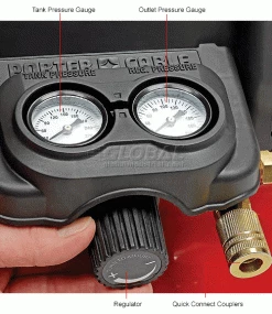 Porter Cable® C2002-WK, Portable Electric Air Compressor, 0.8 HP, 6 Gallon, Pancake, 2.6 CFM -Air Compressors & Accessories shop 602297 4wco