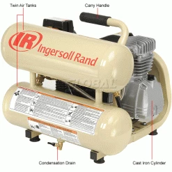 Ingersoll Rand P1IU-A9, Portable Electric Air Compressor, 1 HP, 4 Gallon, Twin Stack, 3.2 CFM 34 Ingersoll Rand P1IU-A9, Portable Electric Air Compressor, 1 HP, 4 Gallon, Twin Stack, 3.2 CFM -Air Compressors & Accessories shop 634158 1wco
