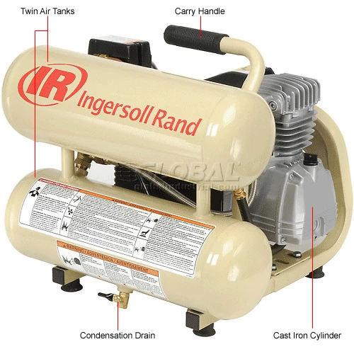 Ingersoll Rand P1IU-A9, Portable Electric Air Compressor, 1 HP, 4 Gallon, Twin Stack, 3.2 CFM 16 Ingersoll Rand P1IU-A9, Portable Electric Air Compressor, 1 HP, 4 Gallon, Twin Stack, 3.2 CFM - Image 16