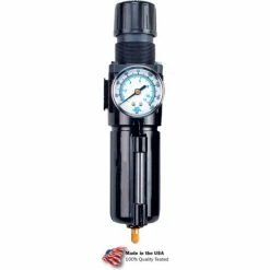 Arrow Pneumatics Arrow Integral Filter/Regulator With Gauge & Float Drain B754FGW, Zinc Bowl, 1/2" NPT, 175 PSI