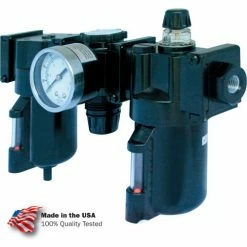 Arrow Pneumatics Arrow 3/8" Modular FRL W/End Ports C33353, Gauge, Poly Bowl, Manual & Arrow Fog Lubricator