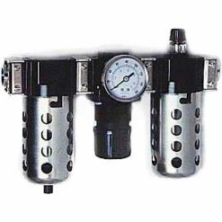 Arrow Pneumatics Arrow 3/8" Modular FRL W/End Ports C33353W, Gauge, Metal Bowl W/Sight, Manual & Arrow Fog Lubricator