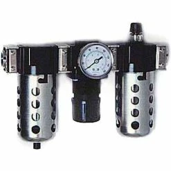 Arrow Pneumatics Arrow 1/4" Modular FRL W/End Ports C33452, Gauge, Poly Bowl, Manual & Ultra Fog Lubricator