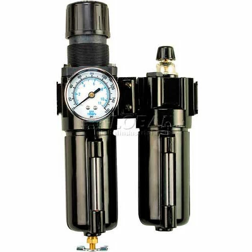 Arrow Pneumatics Arrow 1/4" Modular F/R & Lubricator W/End Ports C70352, Gauge, Poly Bowl, Manual 1 Arrow Pneumatics Arrow 1/4" Modular F/R & Lubricator W/End Ports C70352, Gauge, Poly Bowl, Manual