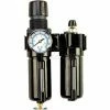 Arrow Pneumatics Arrow 1/2" Modular F/R & Lubricator W/End Ports VC70354, Gauge, Poly Bowl, Manual, OSHA Valve