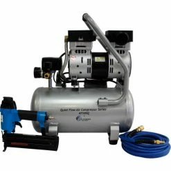 California Air Tools 4710SQGK18 Quiet Flow 1.0 Hp 4.7 Gal. Air Compressor w/Nail Gun Kit