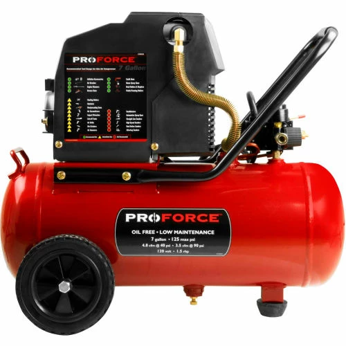 ProForce 7 Gallon Direct Drive Portable Oil Free Electric Air Compressor with Kit 1 ProForce 7 Gallon Direct Drive Portable Oil Free Electric Air Compressor with Kit