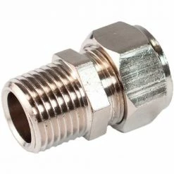 Maxline M8001 Straight Fitting ,1/2" Tubing for 3/8" Male NPT Thread
