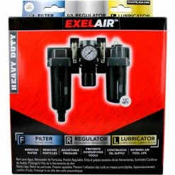 Exelair EX45FRL40A-04M Filter/Regulator/Lubricator Metal Bowl 1/2" NPT 145 PSI 40 Micron -Air Compressors & Accessories shop EX45FRL40A 04M pkgfront