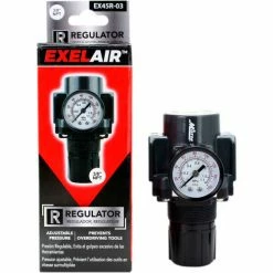 Exelair EX45R-03 Air Regulator 3/8" NPT 145 PSI 0 to 160 PSI Gauge Included -Air Compressors & Accessories shop EX45R 03 pkg prdct